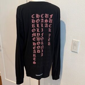 Chrome Hearts Black and Pink Long Sleeve Tee
